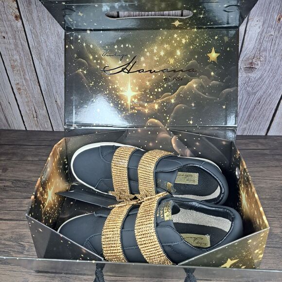 Vintage Havana The Iconic Limited Edition Sparkle Star Pure Black Women's Sz 8 - Picture 10 of 10